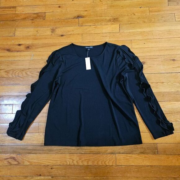 Banana Republic Blouse Women's Size Large Ruffled Long Sleeves - Picture 1 of 6